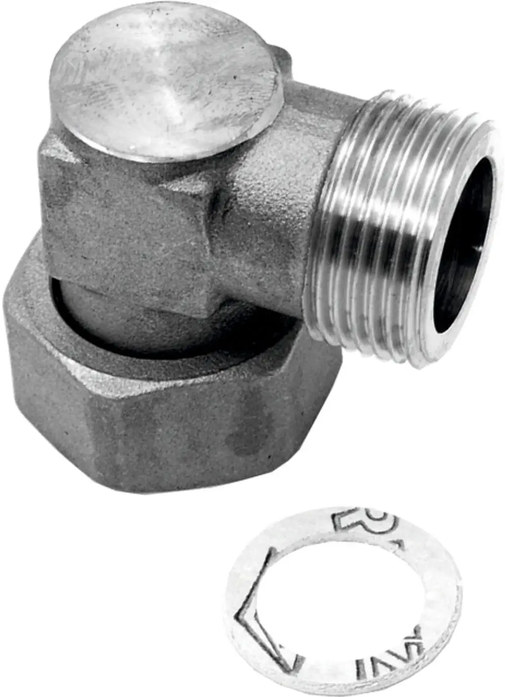 Fitting von Wolf, Winkel mit Gewindeanschluss, zur Verbindung von Rohrleitungen. Zubehörteil für Systeme zur Trennung oder Anpassung von Installationen.